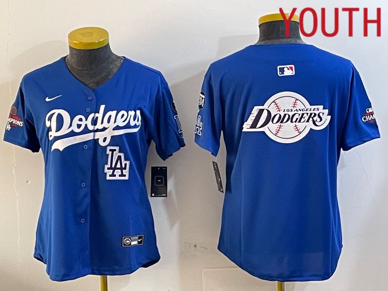 Youth Los Angeles Dodgers Blank Blue Game 2024 Nike MLB Jersey style 1205->youth mlb jersey->Youth Jersey